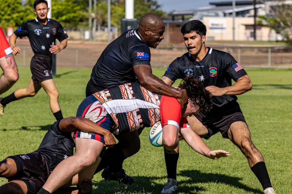 MRF-D 24.3 Marines play rugby against All Nations Rugby Team