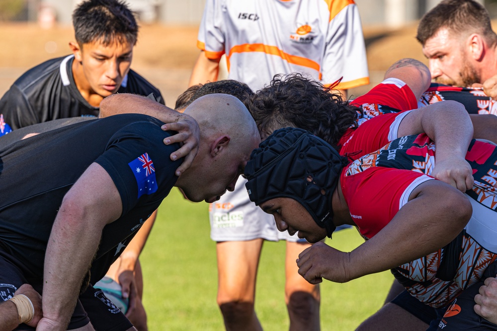 MRF-D 24.3 Marines play rugby against All Nations Rugby Team