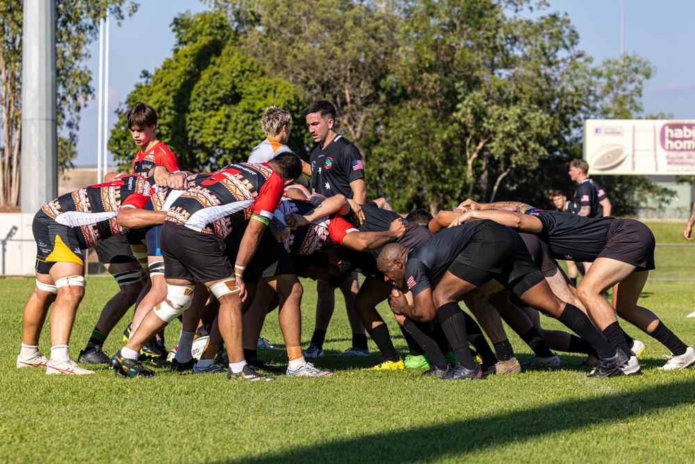 MRF-D 24.3 Marines play rugby against All Nations Rugby Team