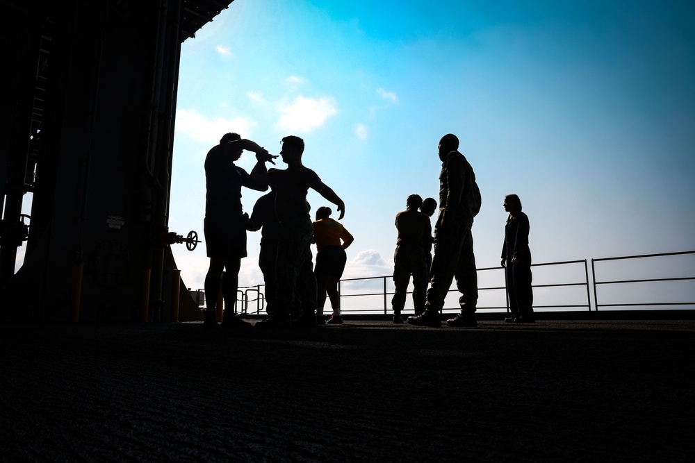 USS Hershel &quot;Woody&quot; Williams Conducts Security Reaction Force Training