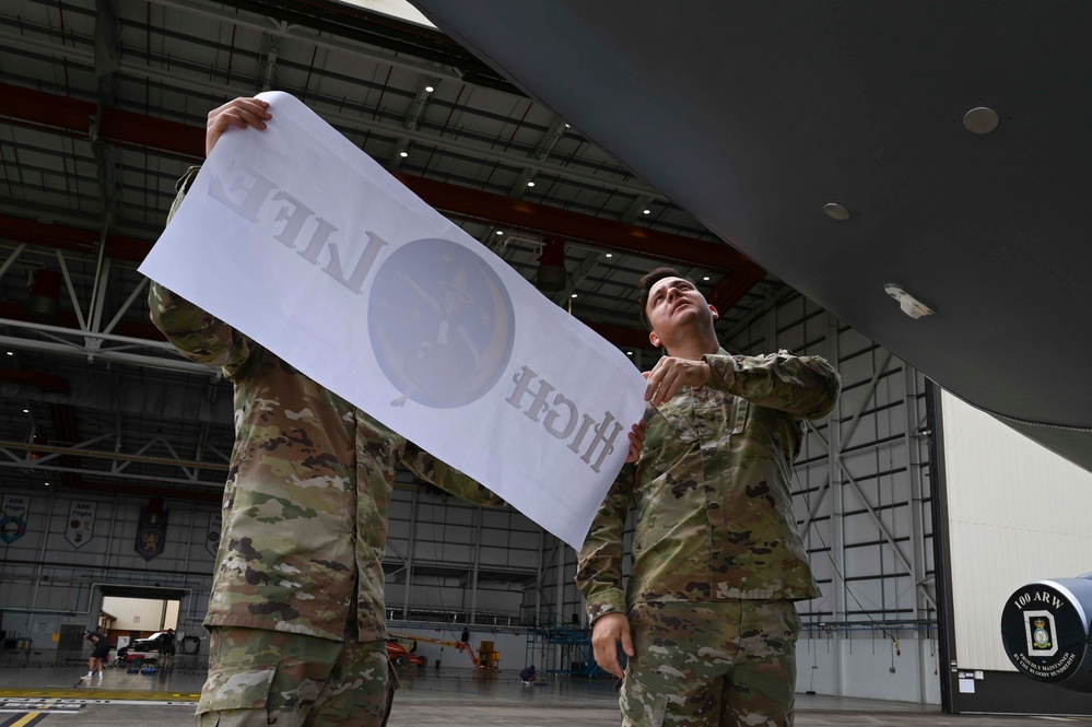 RAF Mildenhall honors 100th ARW heritage with HighLife nose art