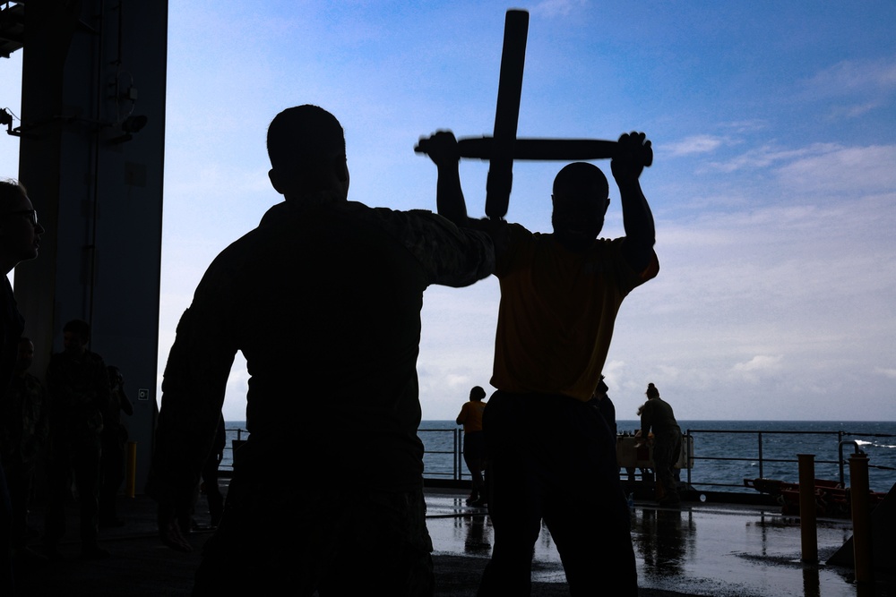 USS Hershel &quot;Woody&quot; Williams Conducts Security Reaction Force Training