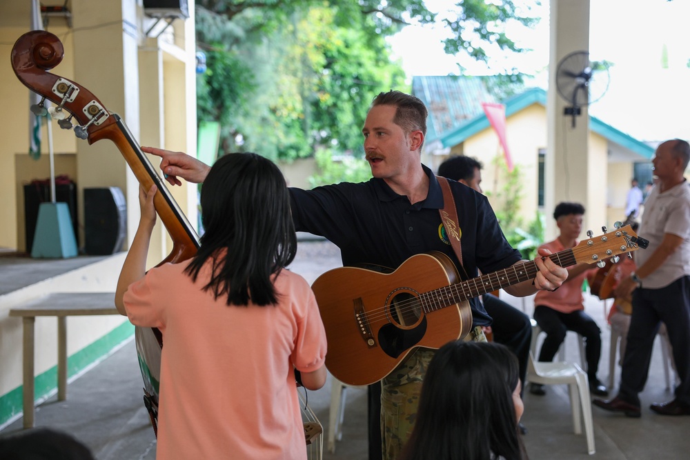 Band Members Work With Students at Gogon High School in Support of Pacific Partnership 2024-2