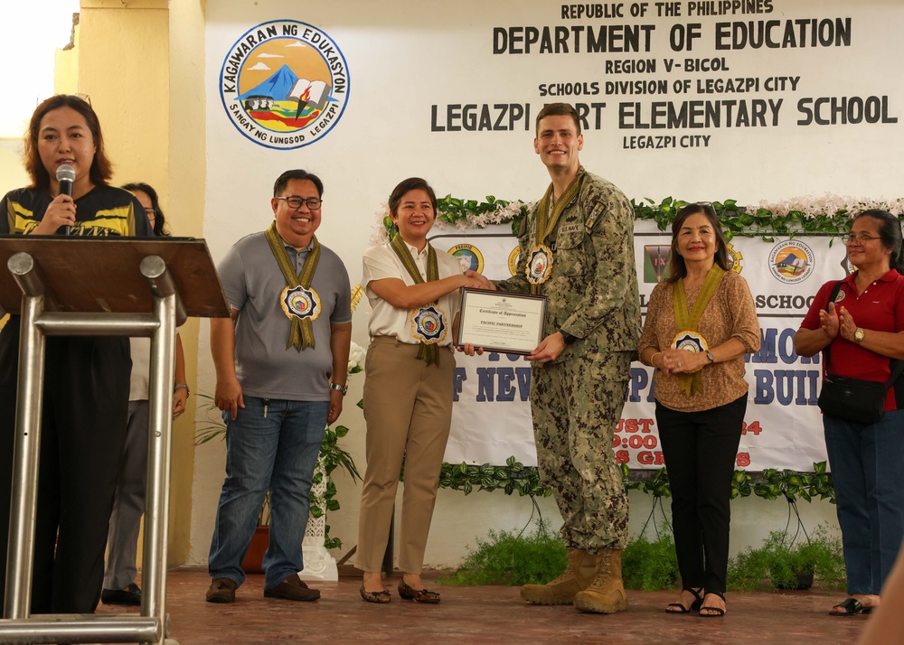 U.S. Navy and Allied and Partner Nations Celebrate the Pacific Partnership 2024-2 Renovation Completion at Legazpi Port Elementary School