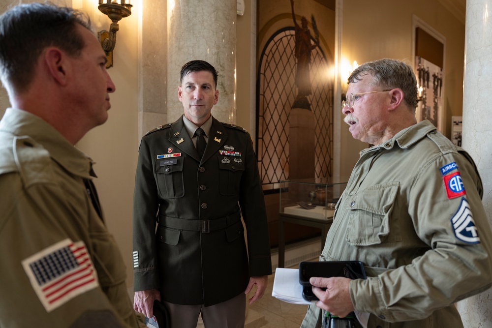 Members of Round Canopy Parachuting Team Visit Arlington National Cemetery for National Airborne Day