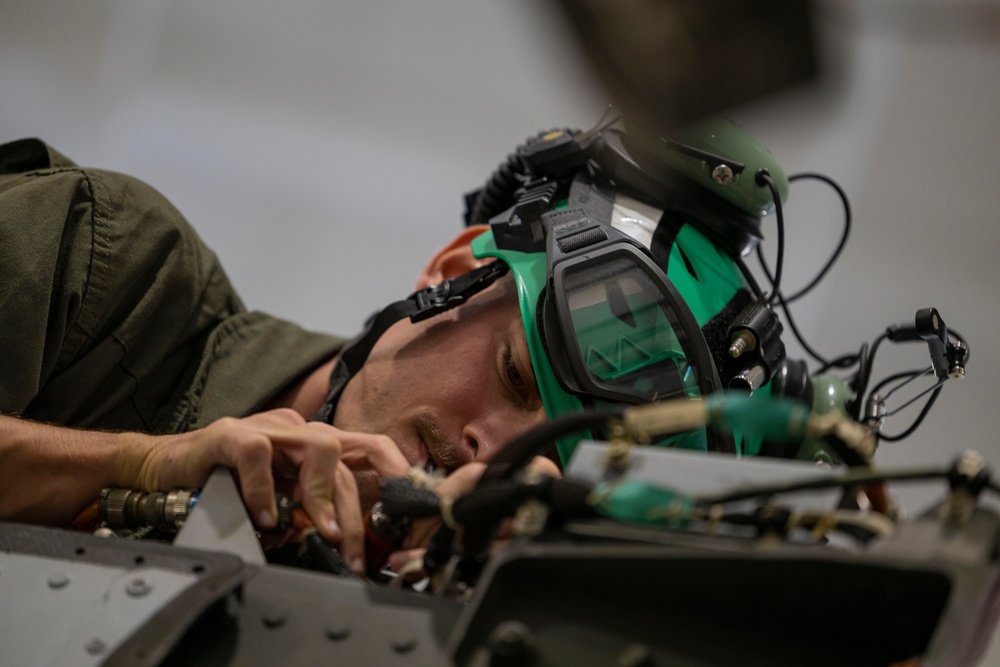 U.S. Marines with HMH-461 conduct routine maintenance during Exercise Northern Strike 24