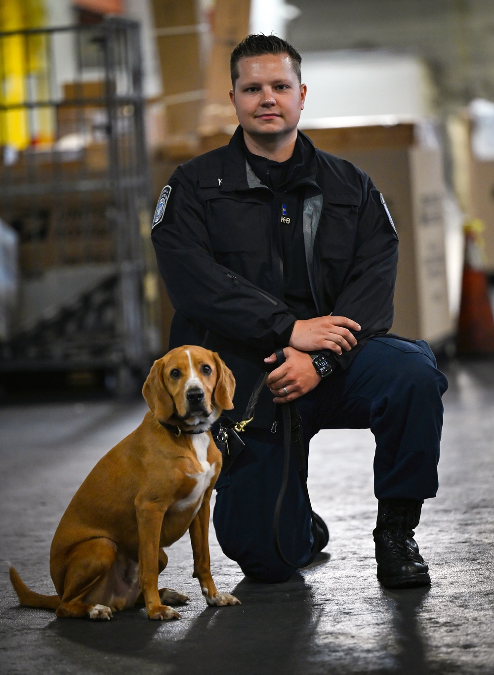 CBP K9 Handlers search for counterfeit pharmaceuticals at JFK