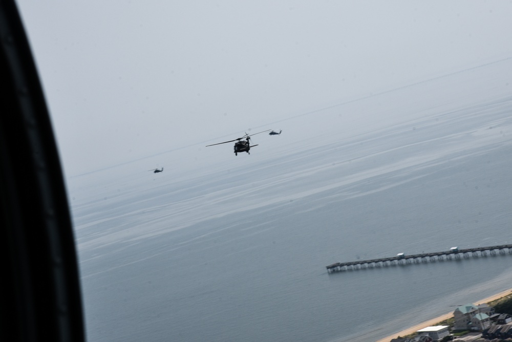 Virginia National Guard flight crews join flyover honoring U.S. Navy Vietnam veteran