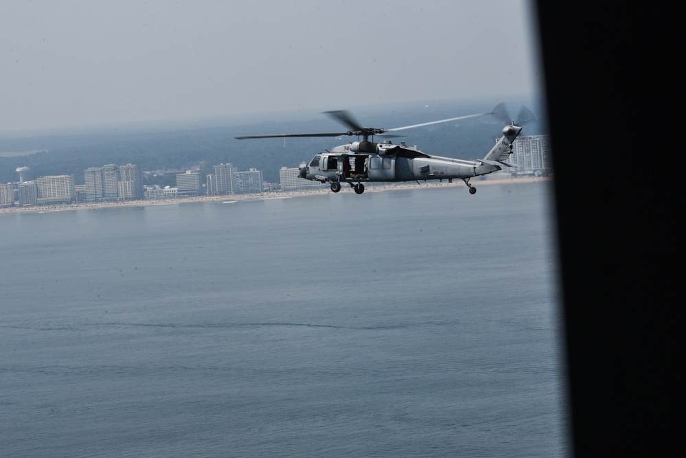 Virginia National Guard flight crews join flyover honoring U.S. Navy Vietnam veteran