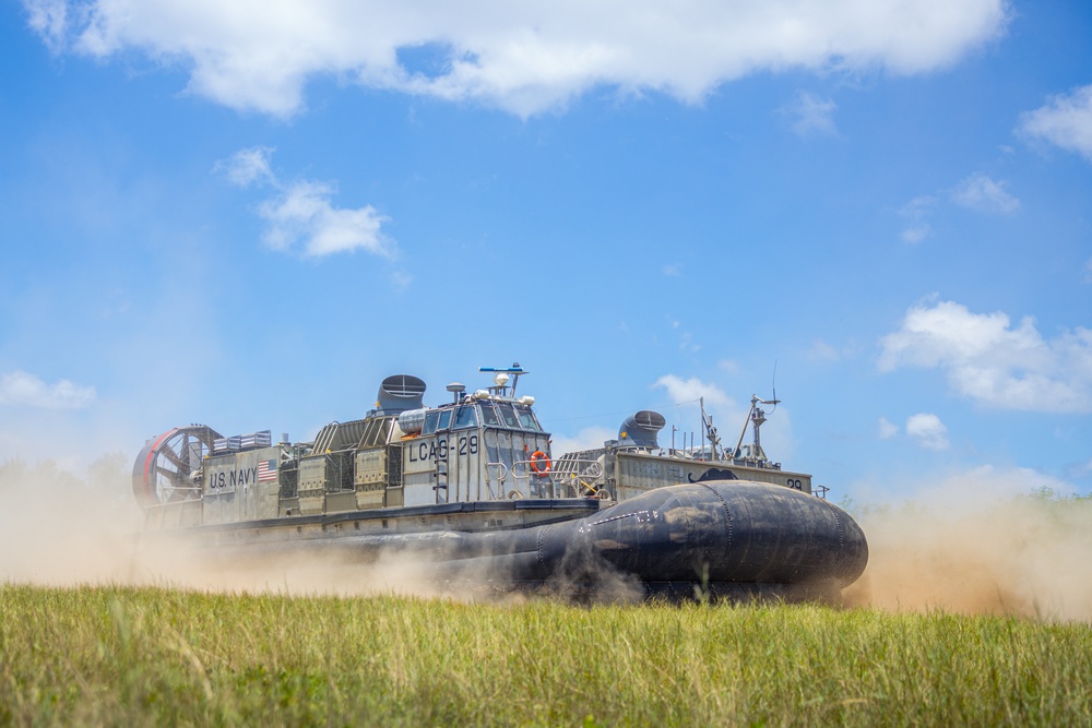 3/12 HIMARS Embark on the 31st MEU Utilizing a U.S. Navy Landing Craft, Air Cushion