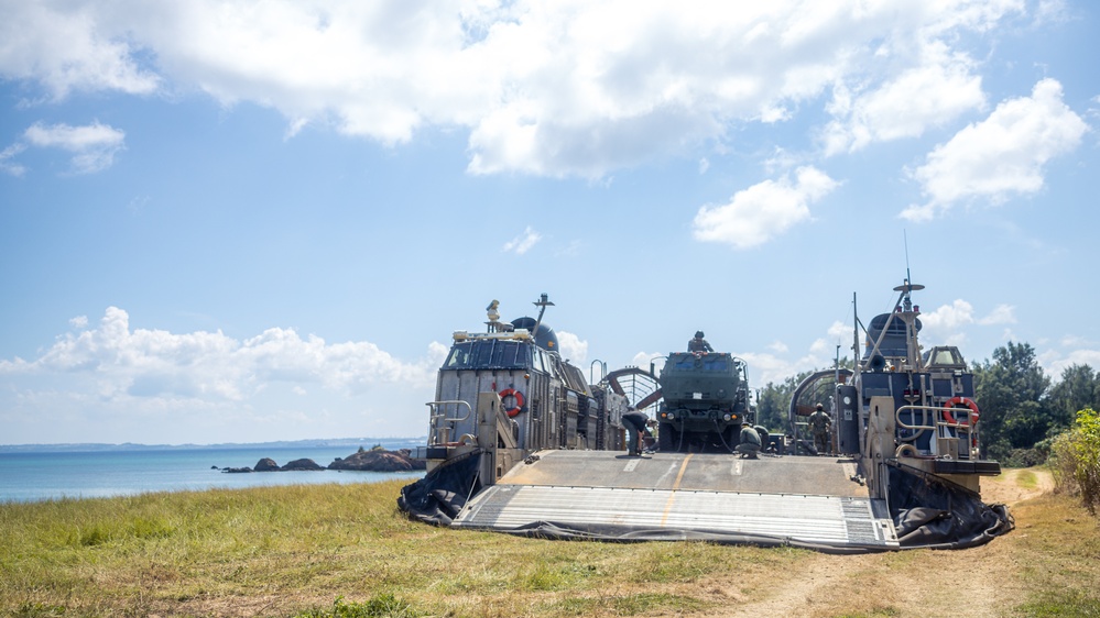 3/12 HIMARS Embark on the 31st MEU Utilizing a U.S. Navy Landing Craft, Air Cushion