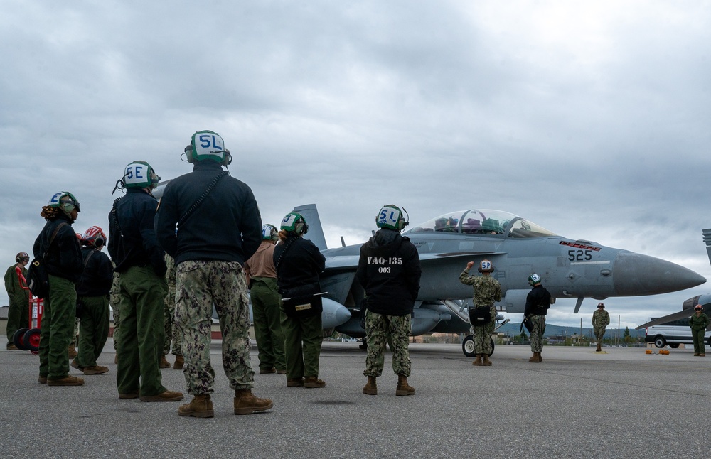 U.S. Navy Preps EA-18G Growler for takeoff during Red Flag-Alaska 24-3