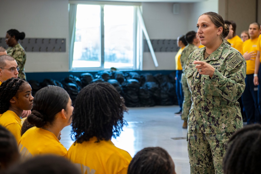 John F. Kennedy Sailors Visit RTC Great Lakes; Serve as Division Sponsor