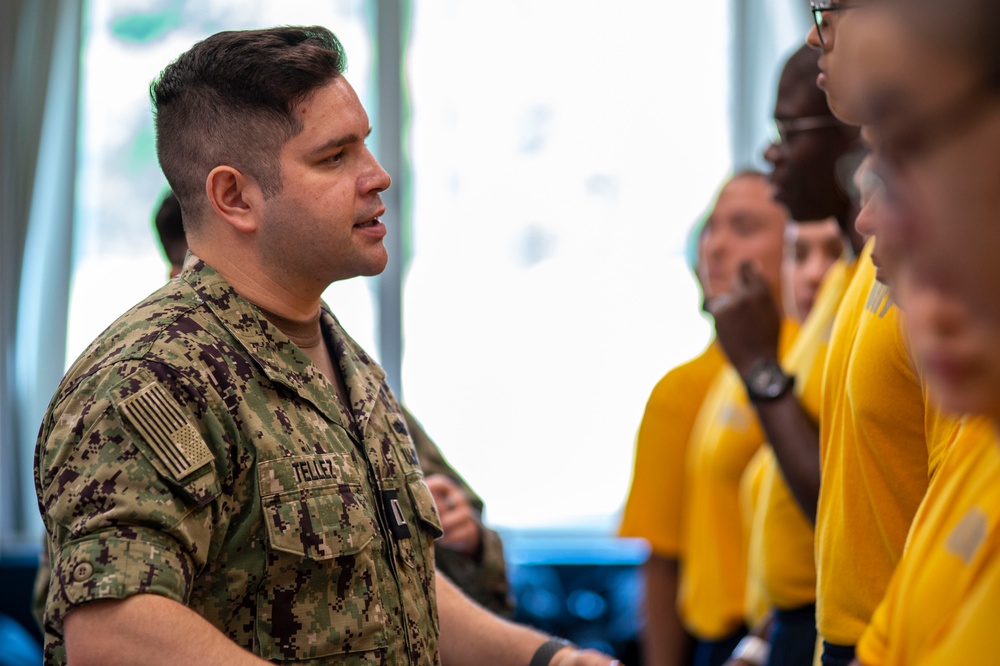 John F. Kennedy Sailors Visit RTC Great Lakes; Serve as Division Sponsor