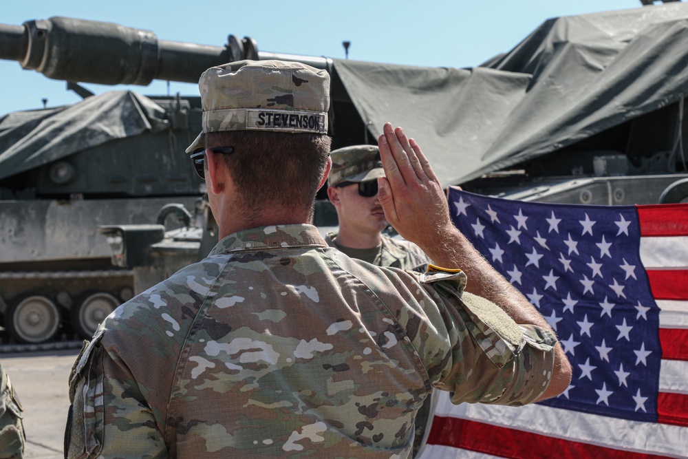 Sgt. Hunter Stevenson Reenlistment Ceremony