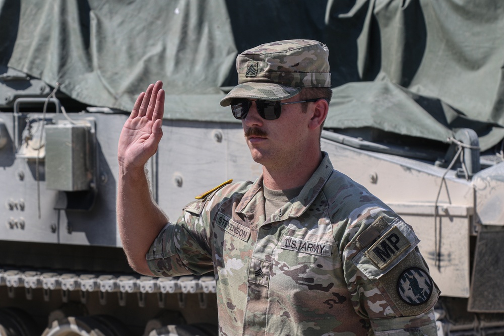 Sgt. Hunter Stevenson Reenlistment Ceremony