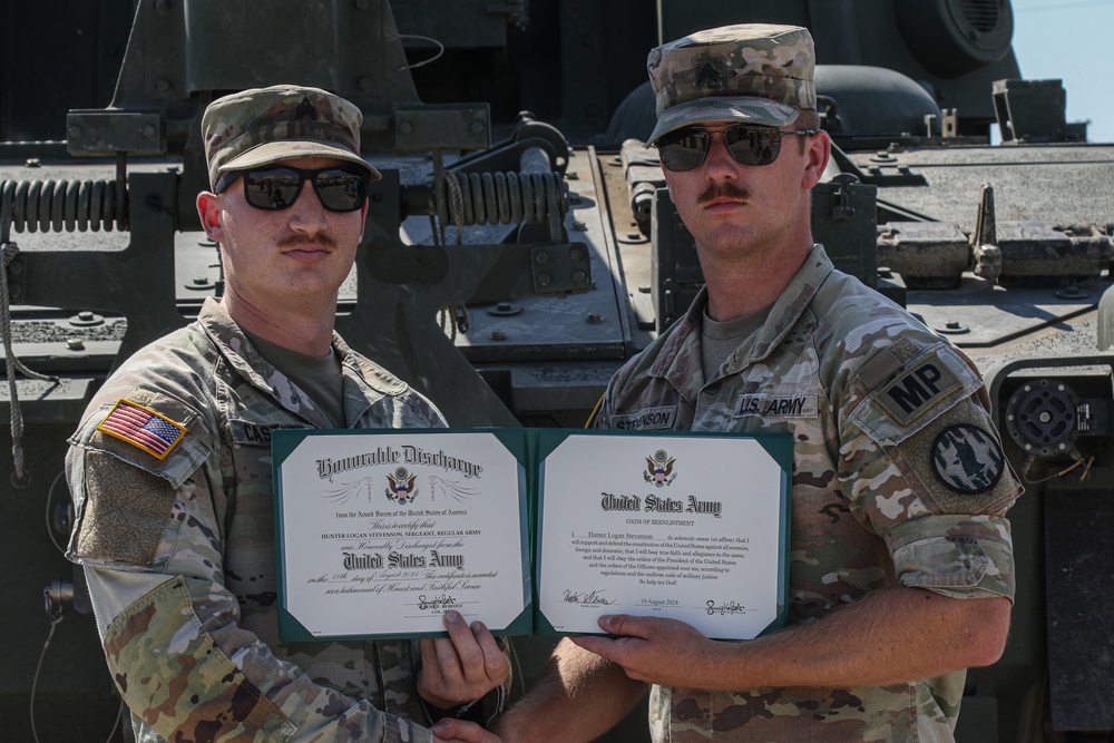 Sgt. Hunter Stevenson Reenlistment Ceremony