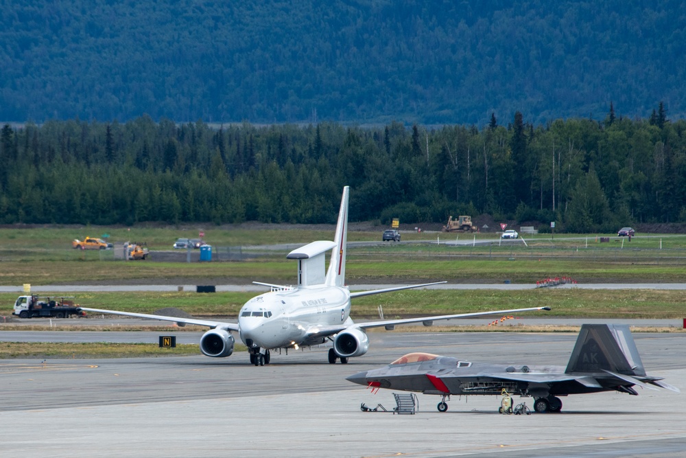 Royal Australian Air Force E-7A Wedgetail lands during Red Flag-Alaska 24-3