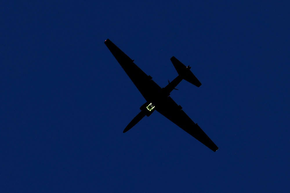 TU-2S Dragon Lady flies at dusk