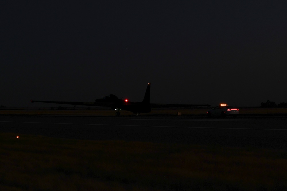TU-2S Dragon Lady lands at dusk