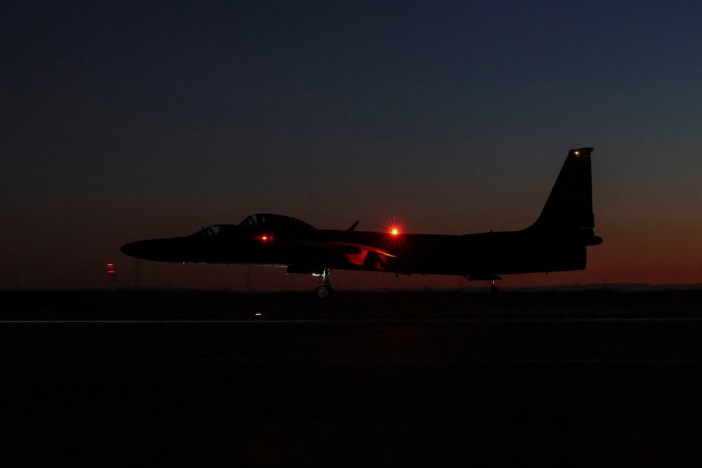 TU-2S Dragon Lady lands at dusk