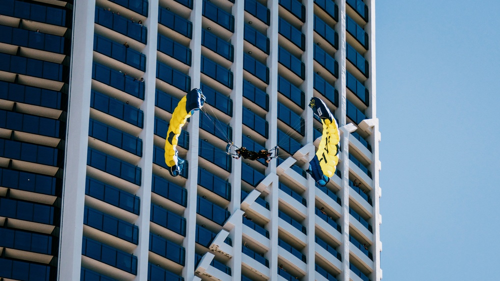 Navy Parachute Team Jumps into Pacific Airshow Gold Coast Australia 2024