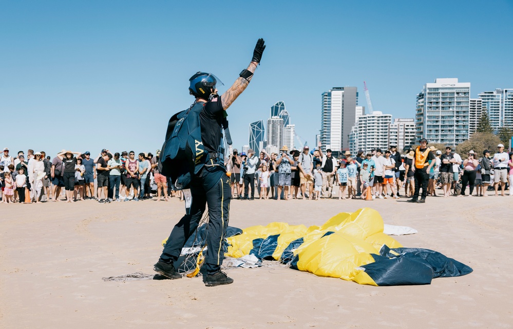 Navy Parachute Team Jumps into Pacific Airshow Gold Coast Australia 2024