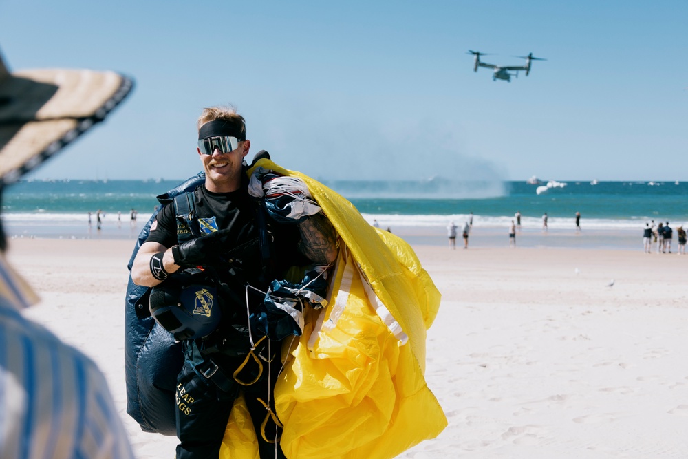 Navy Parachute Team Jumps into Pacific Airshow Gold Coast Australia 2024