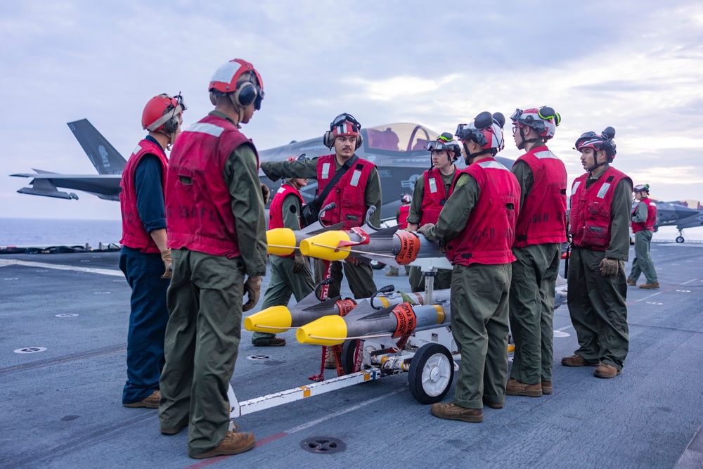 31st MEU conducts F-35B Ordnance Load in vicinity of Miyako Strait