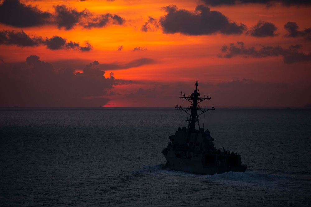 Abraham Lincoln conducts a strait transit