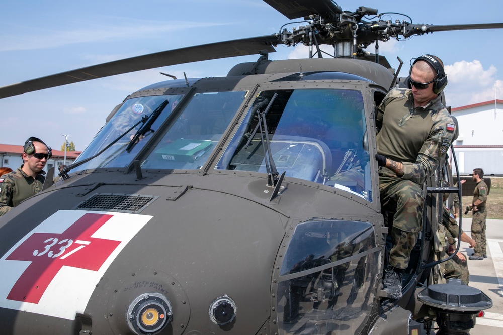 Polish soldiers assigned to Regional Command East of the KFOR mission participated in hot/cold load training at Camp Novo Selo, Kosovo Aug. 18, 2024.