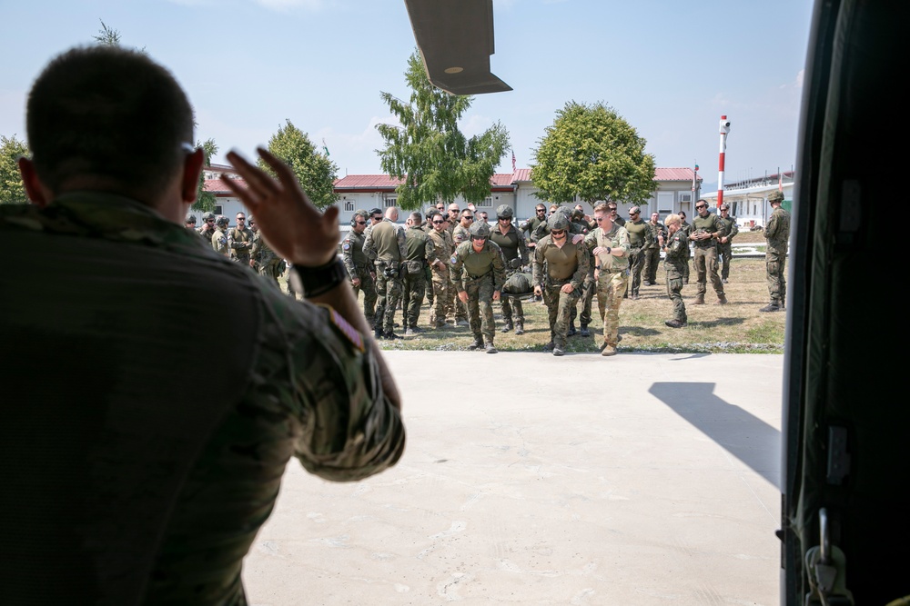 Polish soldiers assigned to Regional Command East of the KFOR mission participated in hot/cold load training at Camp Novo Selo, Kosovo Aug. 18, 2024.