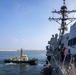 USS Ralph Johnson Departs Busan