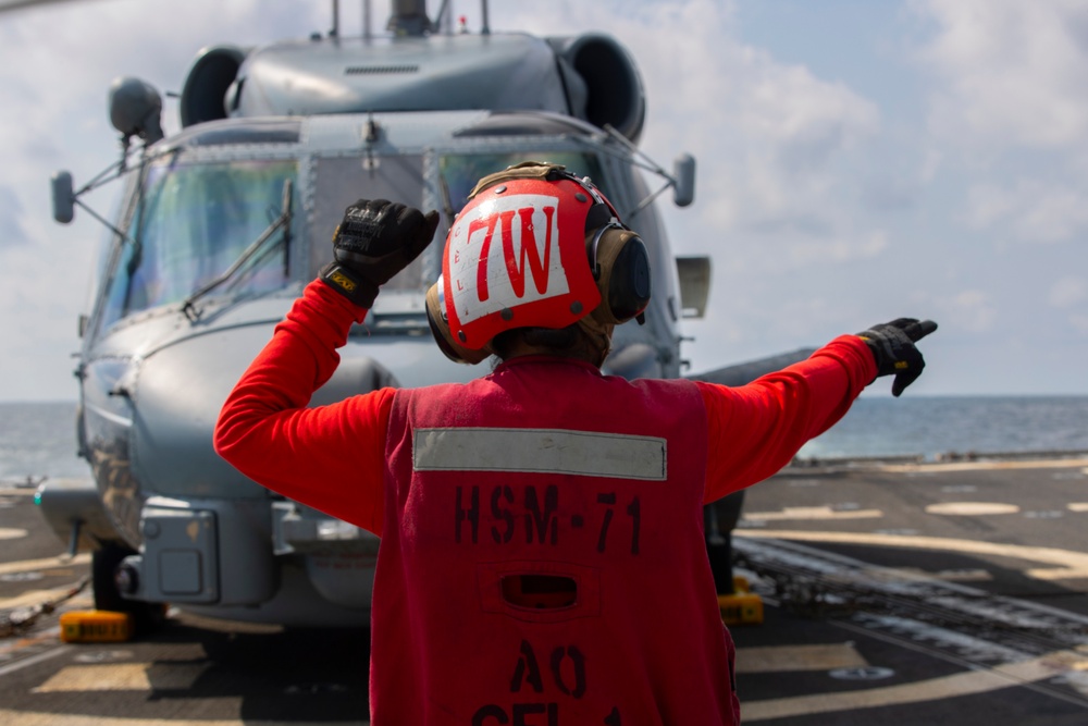 Frank E. Petersen Jr. conducts flight quarters