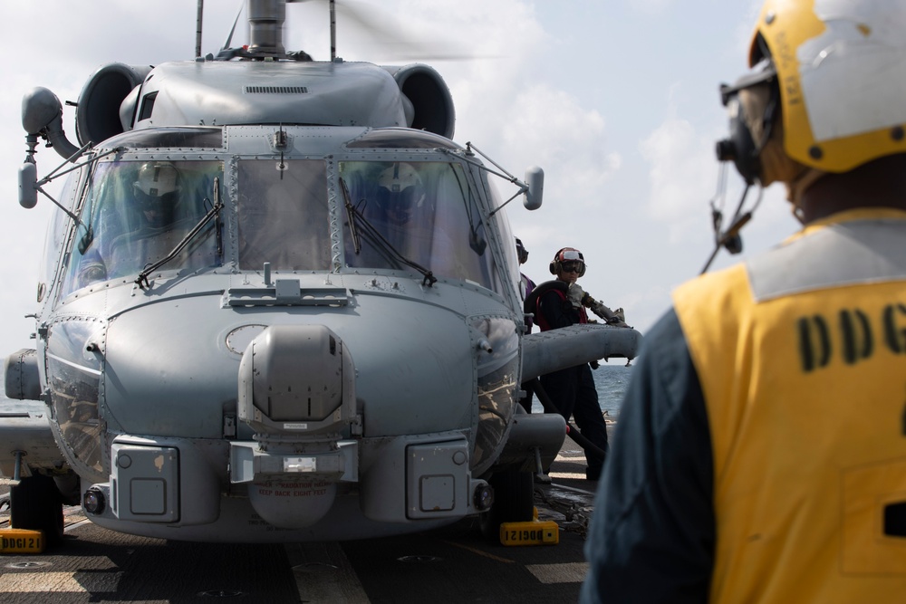 Frank E. Petersen Jr. conducts flight quarters