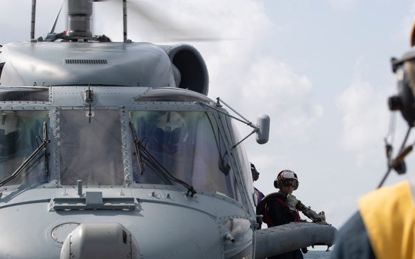 Frank E. Petersen Jr. conducts flight quarters