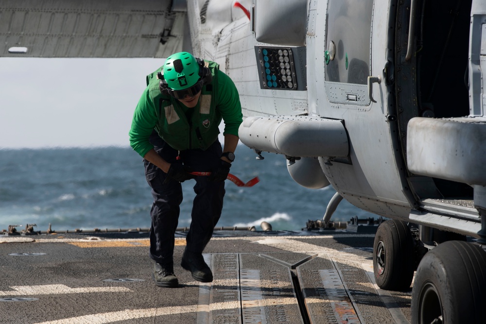 Frank E. Petersen Jr. conducts flight quarters