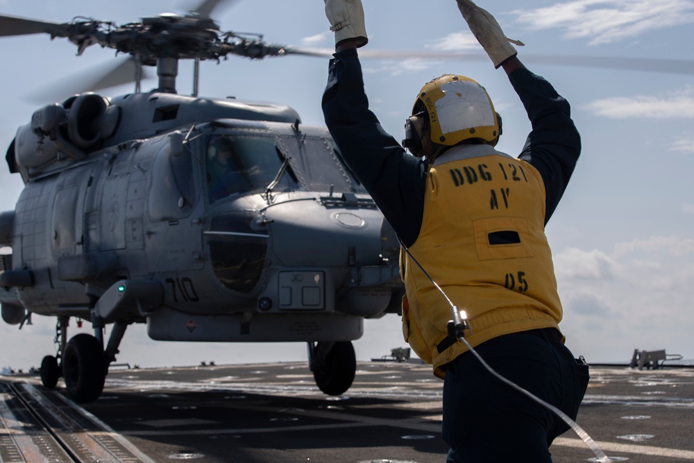 Frank E. Petersen Jr. conducts flight quarters