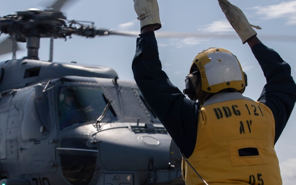 Frank E. Petersen Jr. conducts flight quarters