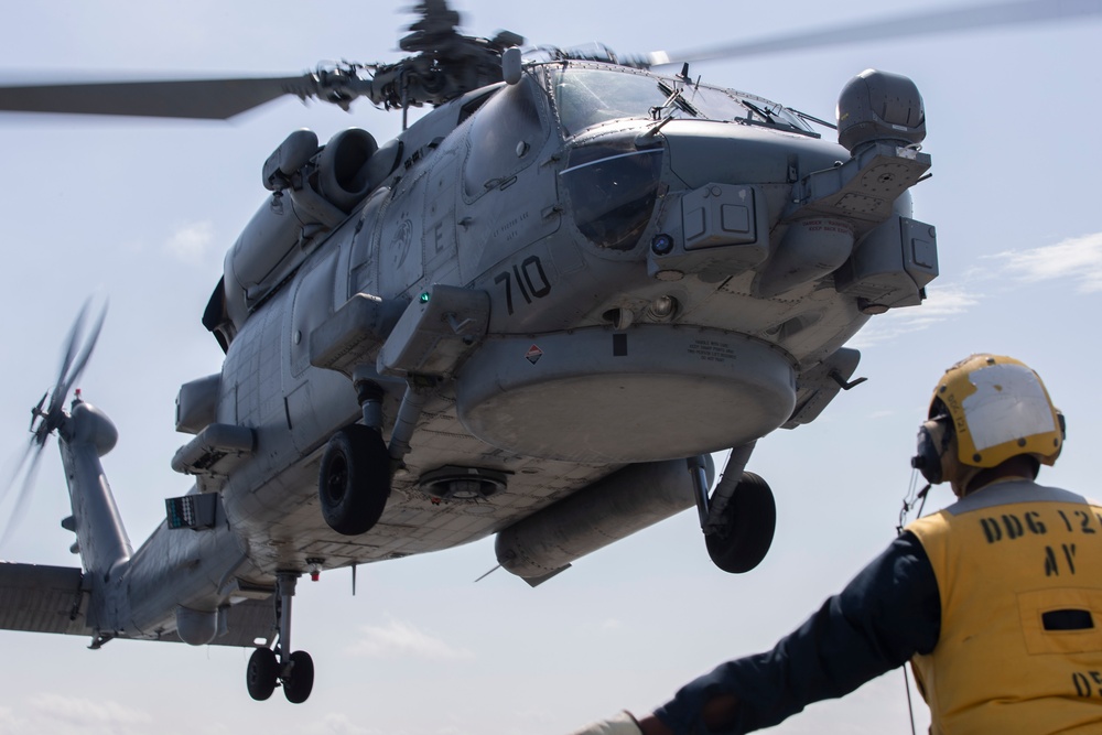 Frank E. Petersen Jr. conducts flight quarters