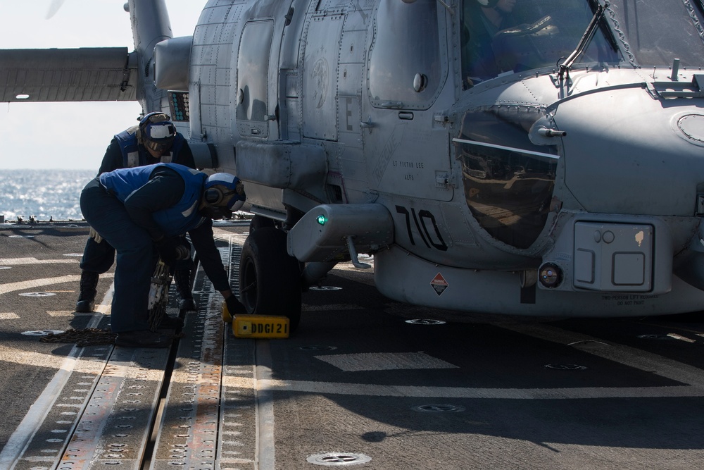 Frank E. Petersen Jr. conducts flight quarters