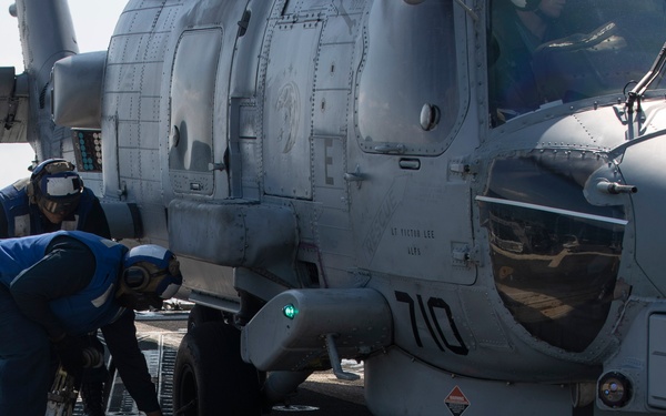 Frank E. Petersen Jr. conducts flight quarters