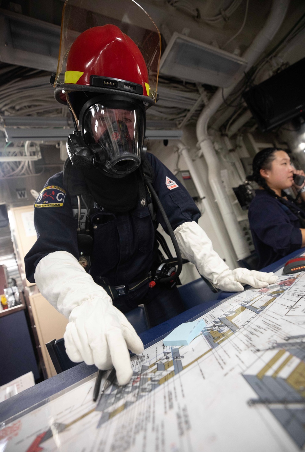 USS Dewey (DDG 105) Conducts Main Space Fire Drill While Operating in the Philippine Sea