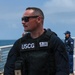 Coast Guard Cutter Northland personnel conduct fisheries boarding in the Atlantic Ocean