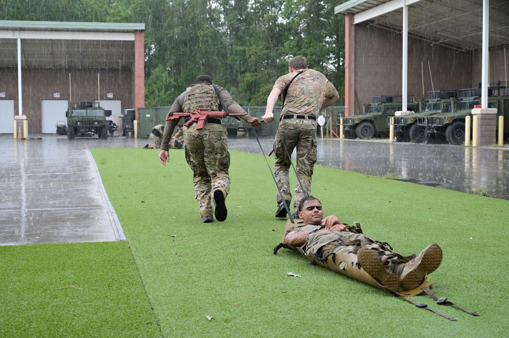 Airmen from the 165th Airlift Wing participate in Tactical Combat Casualty Care training