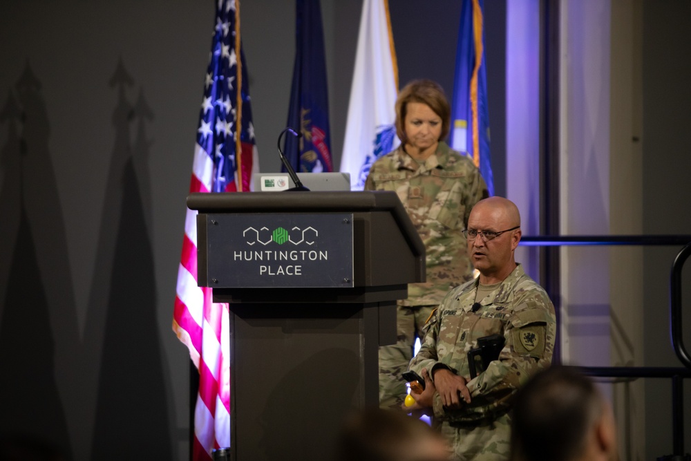 CSM Hopkins speaks to Enlisted Soldiers and Airmen during the Joint Enlisted Leadership Conference in Detroit, Michigan