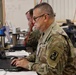 Sgt. Maj. Oscar Dubon monitors battle information