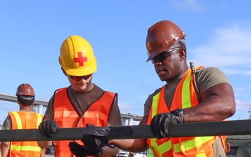 Joint Forces: Army Transporters and Navy Sailors train together at port