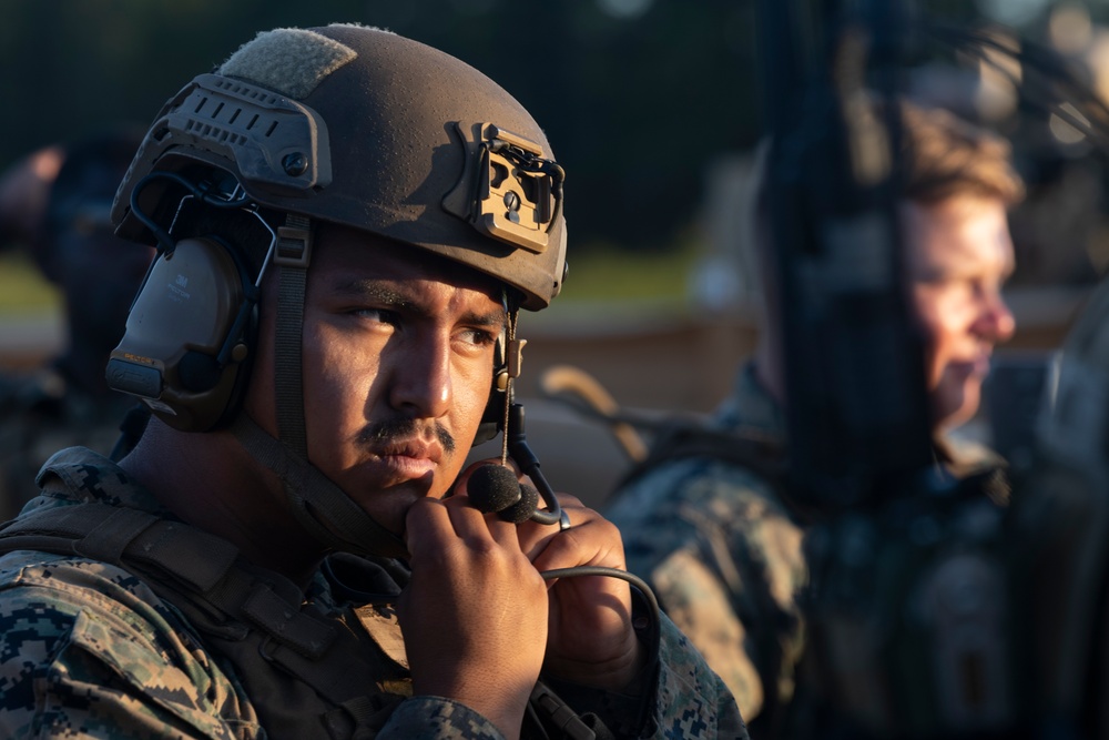 U.S. Marines with MWSS-271 operate a forward arming and refueling point during Fleet Battle Problem 2024