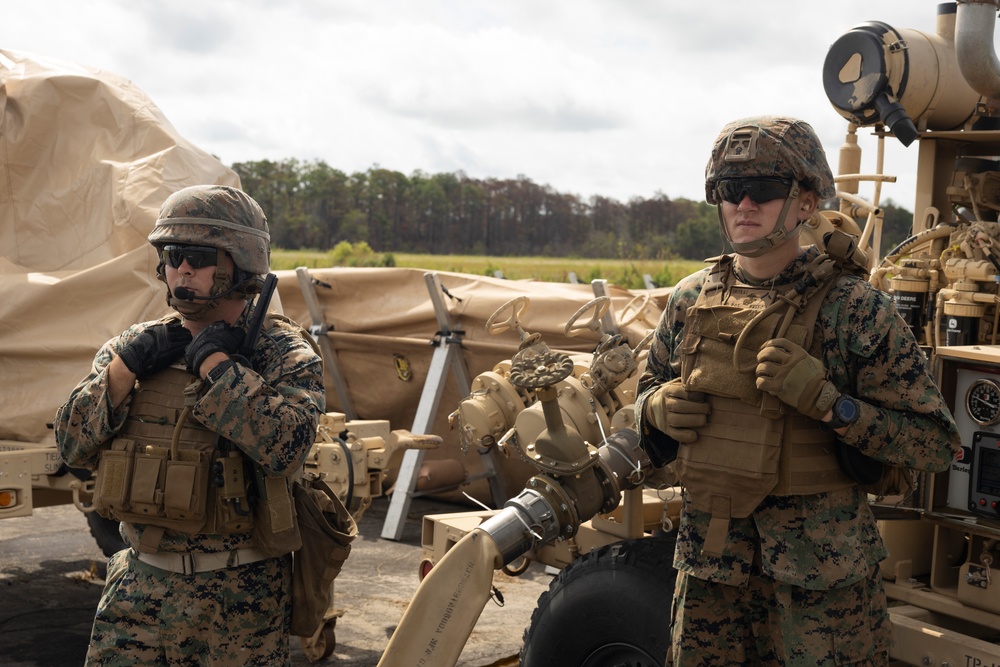 U.S. Marines with MWSS-271 operate a forward arming and refueling point during Fleet Battle Problem 2024